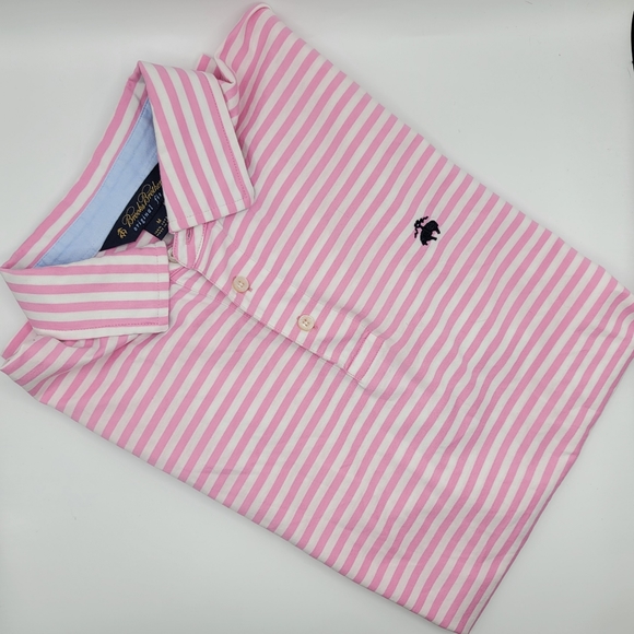 Brooks Brothers Other - BROOKS BROTHERS Men’s Pink & White Pima Cotton Micro-Stripe Polo Shirt, Medium